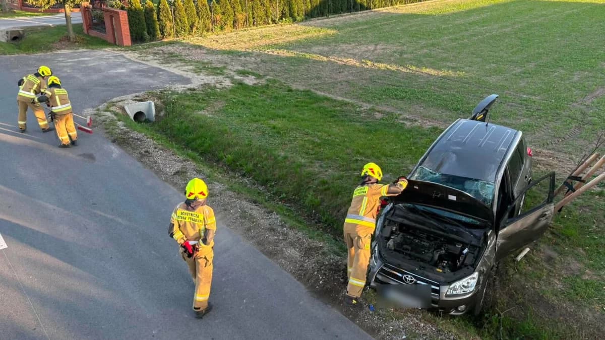 Zderzenie dwóch samochodów w sąsiednim powiecie. Jednym z aut kierowała mieszkanka Jarocina
