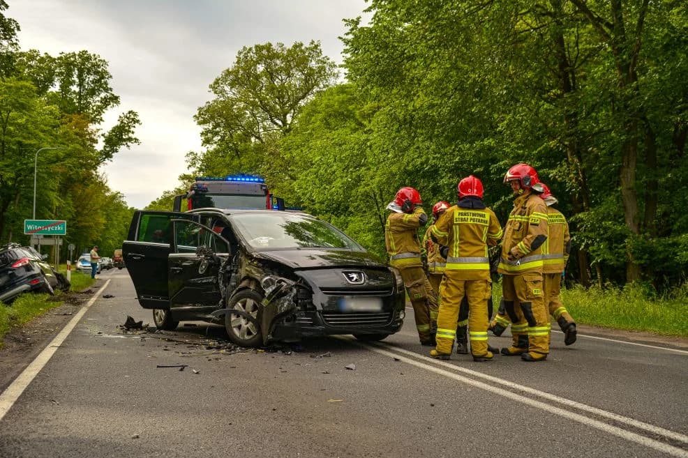 Zderzenie na DK 11 między Jarocinem a Witaszyczkami. Samochodami podróżowało pięć osób — zdjęcie 2 z 11