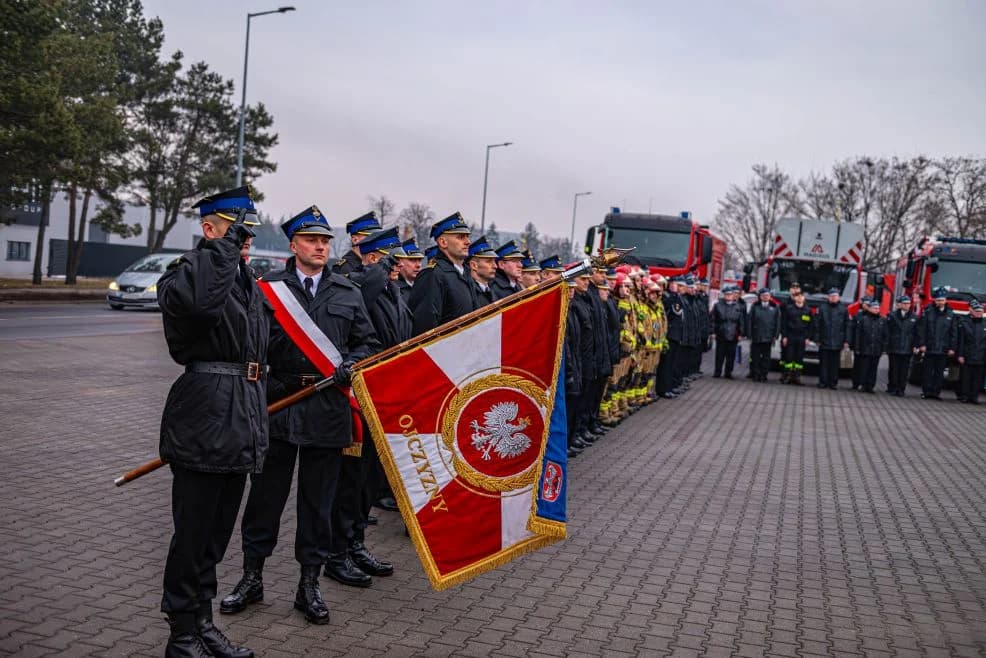 Pożegnanie ze służbą Tomasza Krawczyka - Komendanta Państwowej Straży Pożarnej w Jarocinie