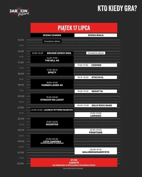 Piątek na Jarocin Festiwal 2026