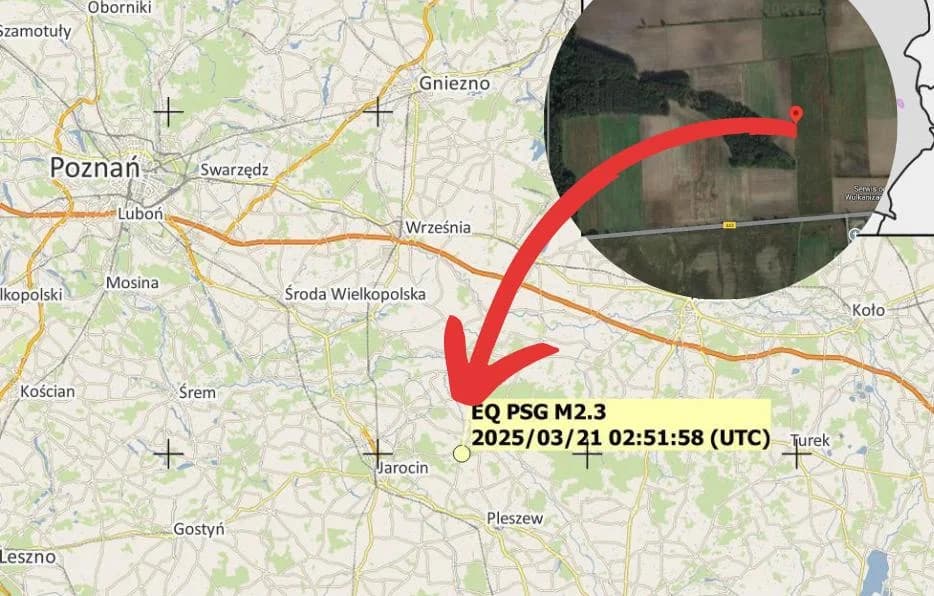 Trzęsienie ziemi niedaleko Jarocina. Państwowy Instytut Geologiczny podał dokładną lokalizację i siłę wstrząsów