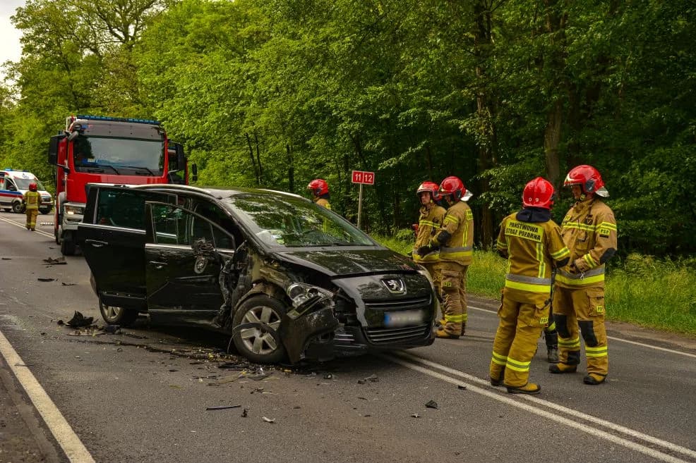Zderzenie na DK 11 między Jarocinem a Witaszyczkami. Samochodami podróżowało pięć osób — zdjęcie 3 z 11