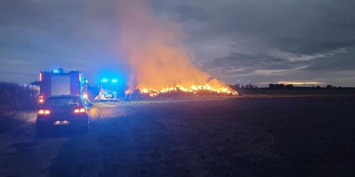 Przez 13 godzin trwało gaszenie pożaru stogów w Żernikach [ZDJĘCIA]