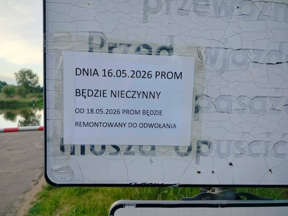 Od 18 maja przeprawa promowa w Nowej Wsi Podgórnej będzie nieczynna.