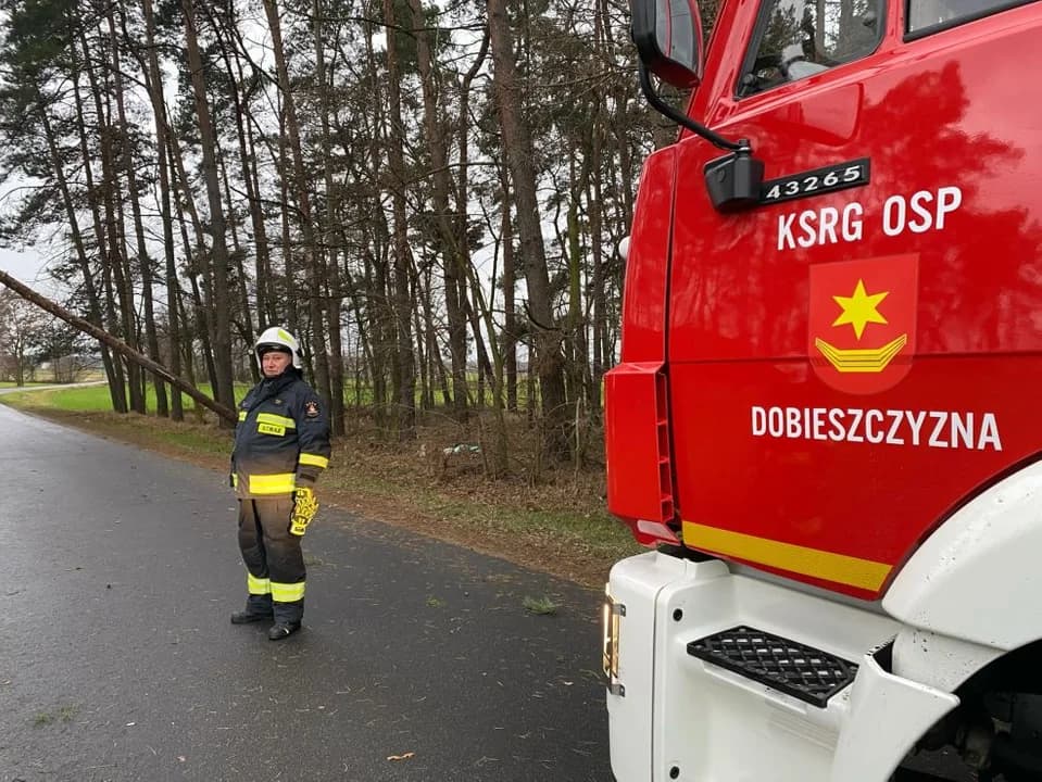 Silny wiatr w Jarocinie i okolicy. Strażacy mieli sporo pracy