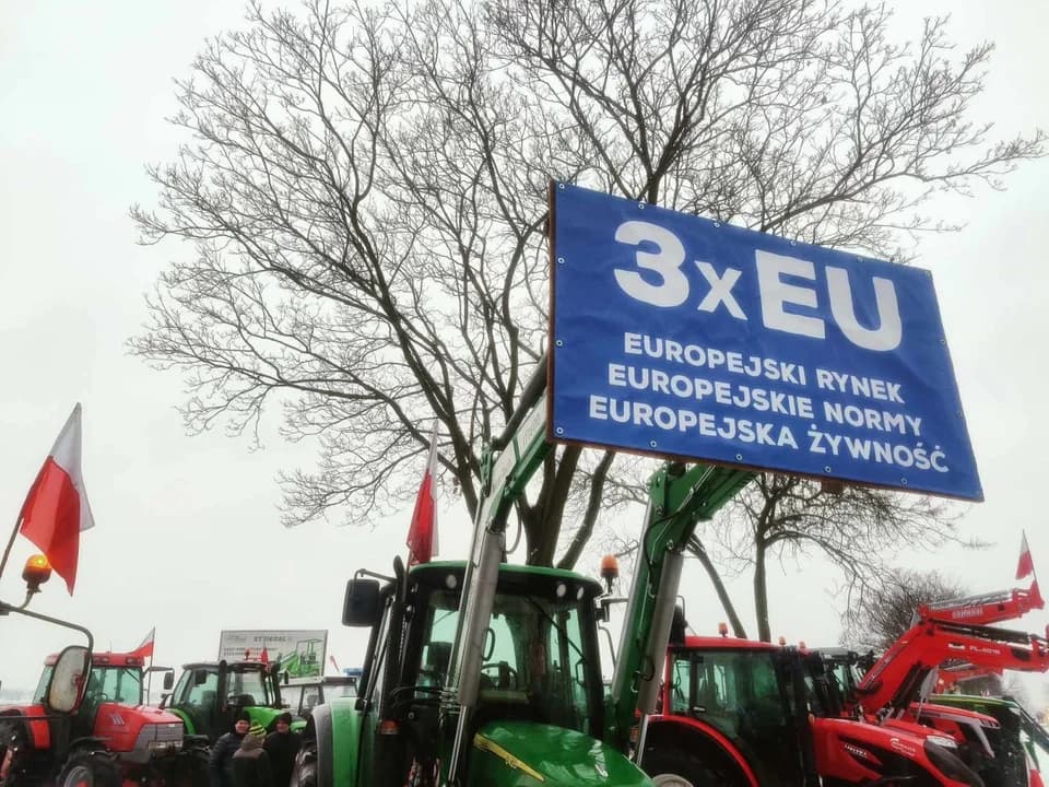 Jarocińscy rolnicy jadą na blokadę drogi do Gołuchowa — zdjęcie 6 z 36