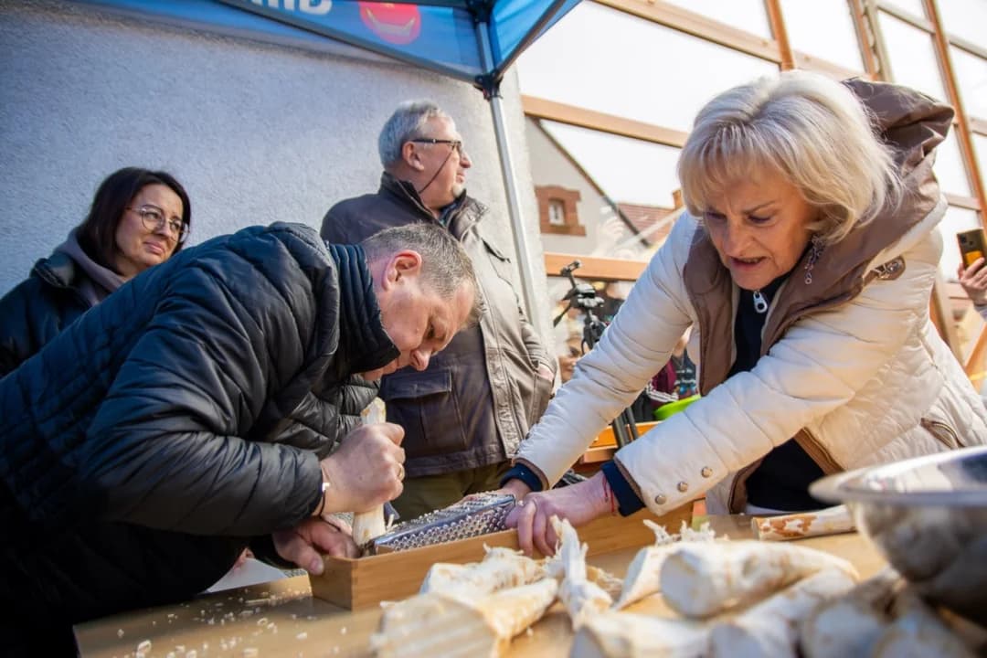 Wielkie tarcie chrzanu w Chrzanie. Przy tarkach stanęło blisko 100 KGW z całej Wielkopolski  [ZDJĘCIA, AKTUALIZACJA]