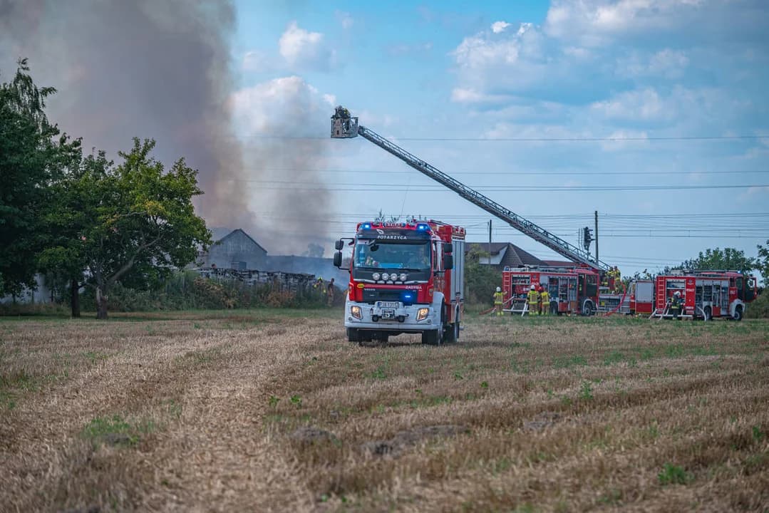 14-godzinna akcja i powrót na miejsce zdarzenia. Strażacy podsumowują walkę z dużym pożarem w Jarocinie — zdjęcie 2 z 87