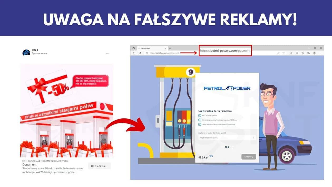 Niektóre reklamy pojawiające się w mediach społecznościowych mogą być niebezpieczne. Zobacz, do jakich stron kierują.