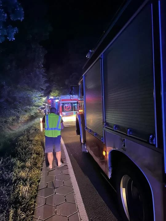 Wypadek śmiertelny za Tarcami, w kierunku Lubini Małej — zdjęcie 3 z 28