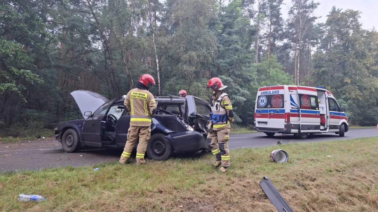 Wypadek na drodze Wilkowyja - Żerków. Auto osobowe uderzyło w drzewo