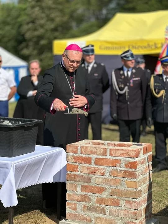 OSP Boguszyn będzie miało nową remizę. W Dniu Strażaka wmurowano kamień węgielny [ZDJĘCIA, WIDEO]