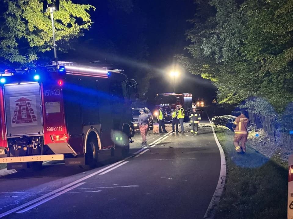 Wypadek śmiertelny za Tarcami, w kierunku Lubini Małej — zdjęcie 6 z 28