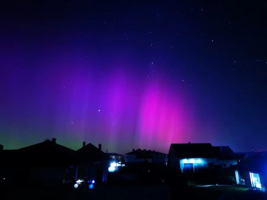 Zorza polarna i spadające gwiazdy nad Jarocinem. Niesamowite zdjęcia! — zdjęcie 4 z 22