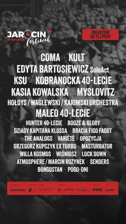 Jarocin Festiwal 2025. Znamy pierwszy artystów. Zobaczcie, kto wystąpi w lipcu [ZDJĘCIA, SONDA]