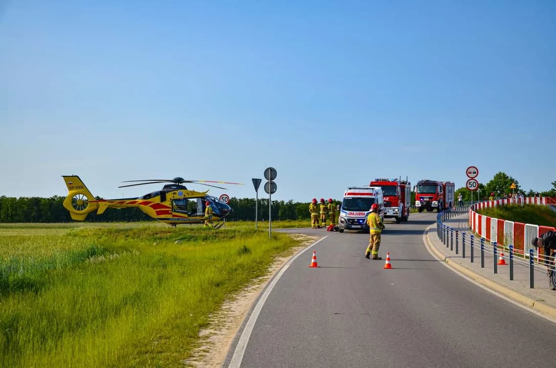 Lądowanie LPR-u przy Alei Światowego Dnia Roweru