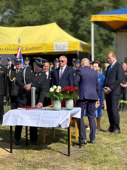 OSP Boguszyn będzie miało nową remizę. W Dniu Strażaka wmurowano kamień węgielny [ZDJĘCIA, WIDEO]