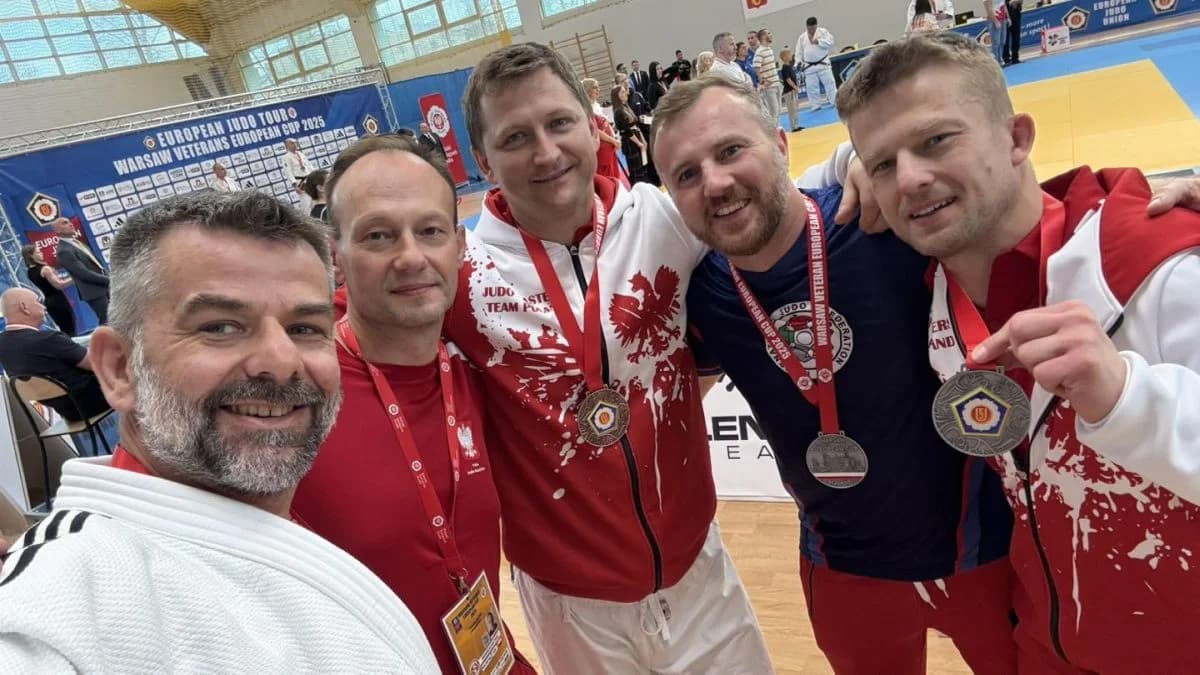 Mastersi Ipponu Jarocin na Pucharze Europy w Warszawie. Od lewej: Robert Raś, Piotr Andrzejczak, Damian Przestacki, Maciej Walczak, Michał Wyrwiński