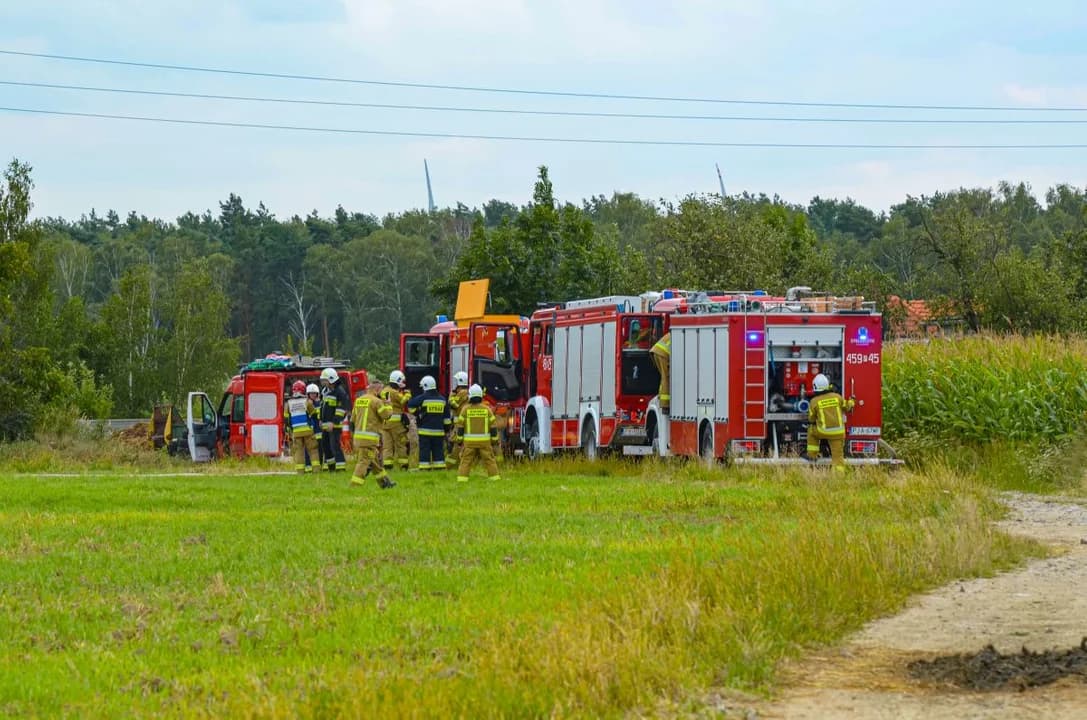 Pożar balotów w Wyszkach