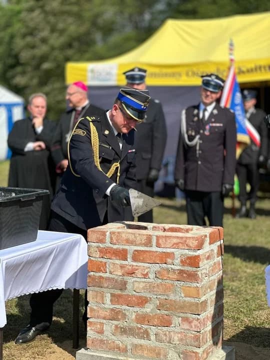 OSP Boguszyn będzie miało nową remizę. W Dniu Strażaka wmurowano kamień węgielny [ZDJĘCIA, WIDEO]