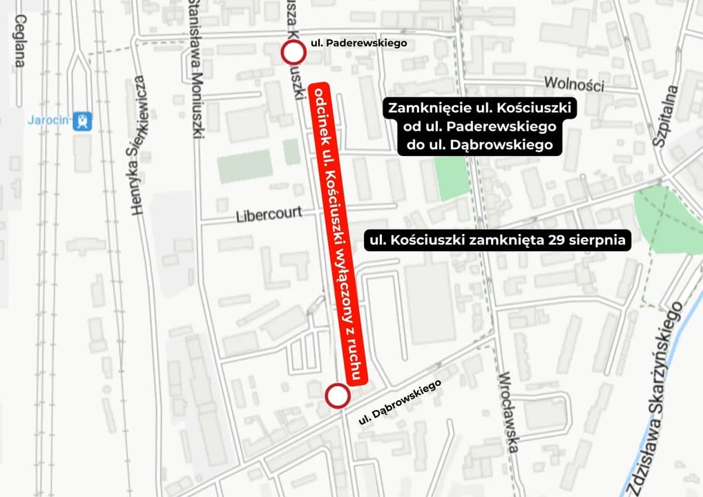 Czasowe utrudnienia w centrum Jarocina. ZOBACZ MAPĘ — zdjęcie 1 z 3