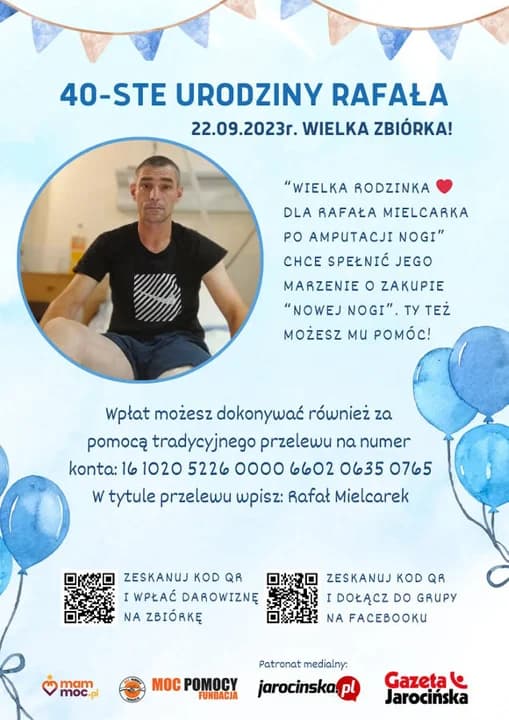 Zróbmy Rafałowi prezent na 40. urodziny. Wspomóżmy zakup protezy — zdjęcie 6 z 17