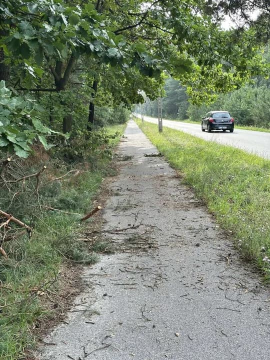 Stan ścieżki rowerowej przy drodze Wilkowyja - Tarce budzi duży niepokój tych, którzy są zmuszeni z niej korzystać.