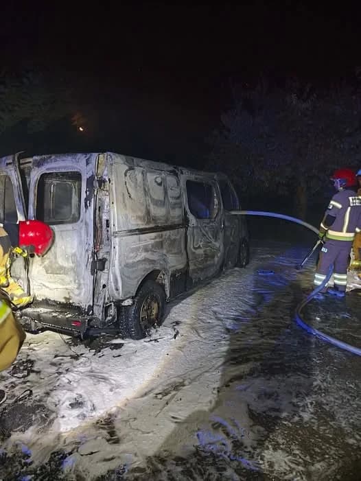 W nocy zapalił się bus w Wilkowyi