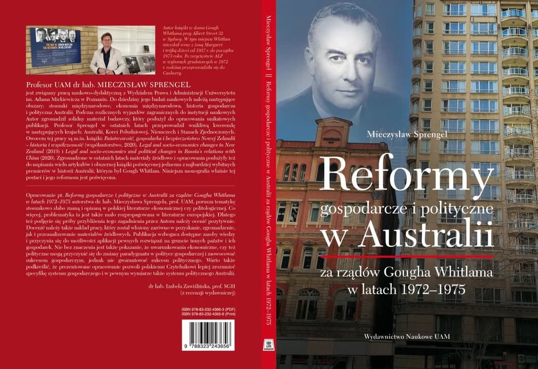 Najnowsza publikacja dotyczy reform wprowadzonych w Australii przez rząd premiera Gougha Whitlama. Dostępna jest w księgarniach internetowych