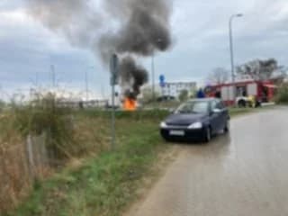 Pożar samochodu dostawczego w Jarocinie — zdjęcie 5 z 5