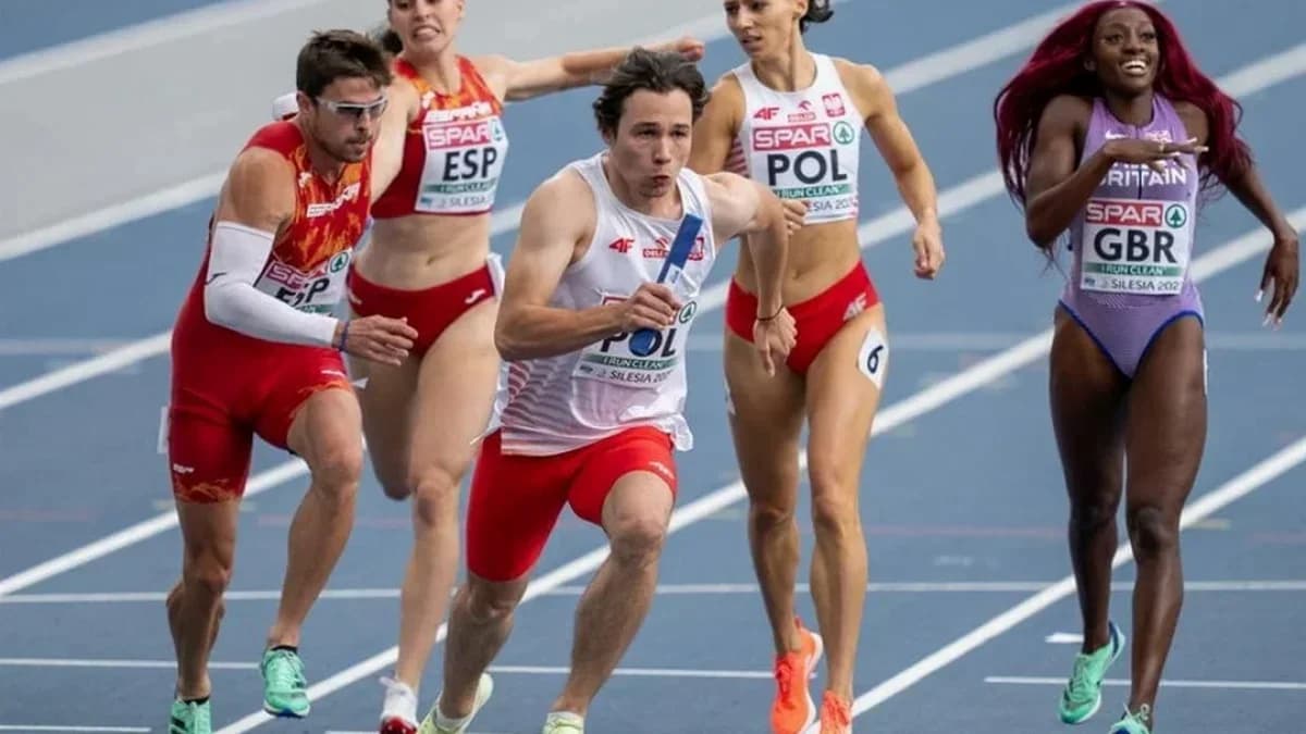 Igor Bogaczyński podczas jednej ze sztafet mieszanych
