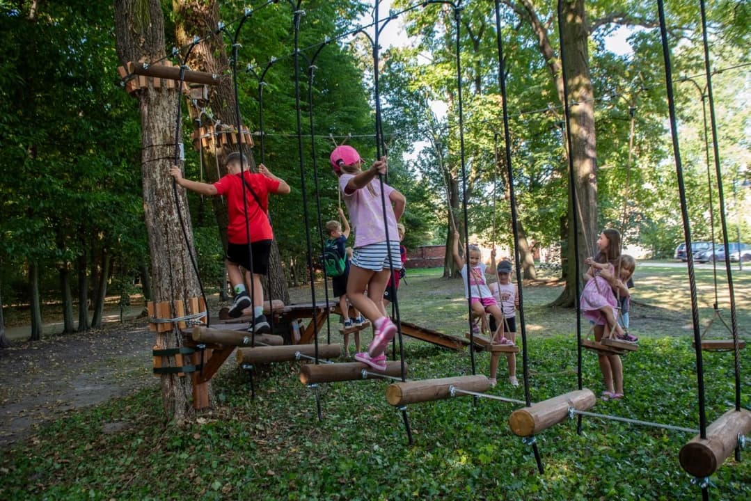 Nowa atrakcja w jarocińskim parku już gotowa. Na odważnych czeka park linowy z przeszkodami