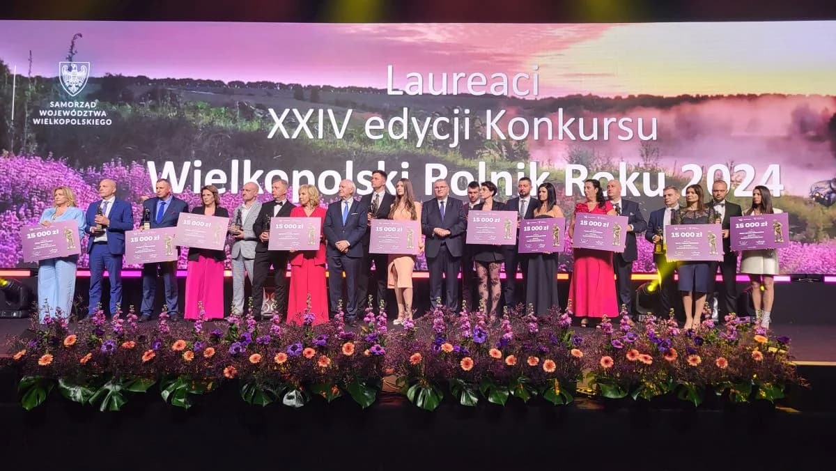 Rocznie produkują 1,8 mln brojlerów. Właściciele gospodarstwa w Kruczynie - Wielkopolskimi Rolnikami Roku 2024. Nominacja dla pszczelarza z Jarocina [ZDJĘCIA]