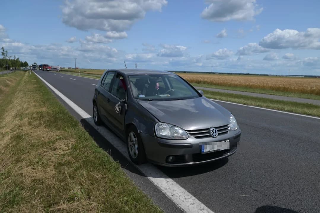Zderzenie motocyklisty i auta osobowego w Jaraczewie