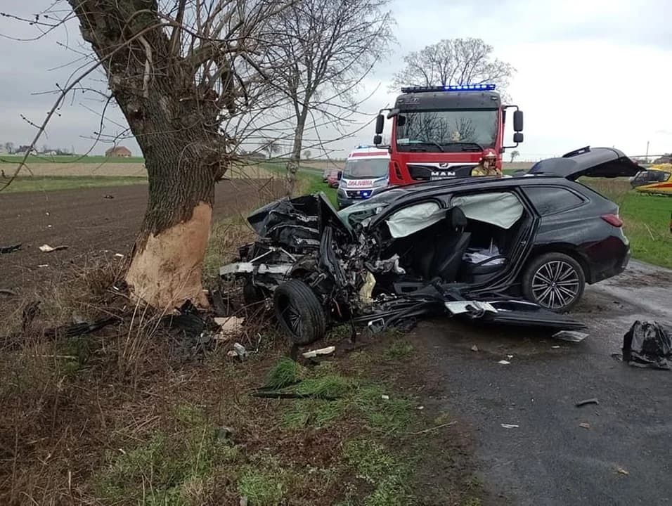 BMW uderzyło w drzewo w Siedleminie. Kierowca zginął [AKTUALIZACJA]
