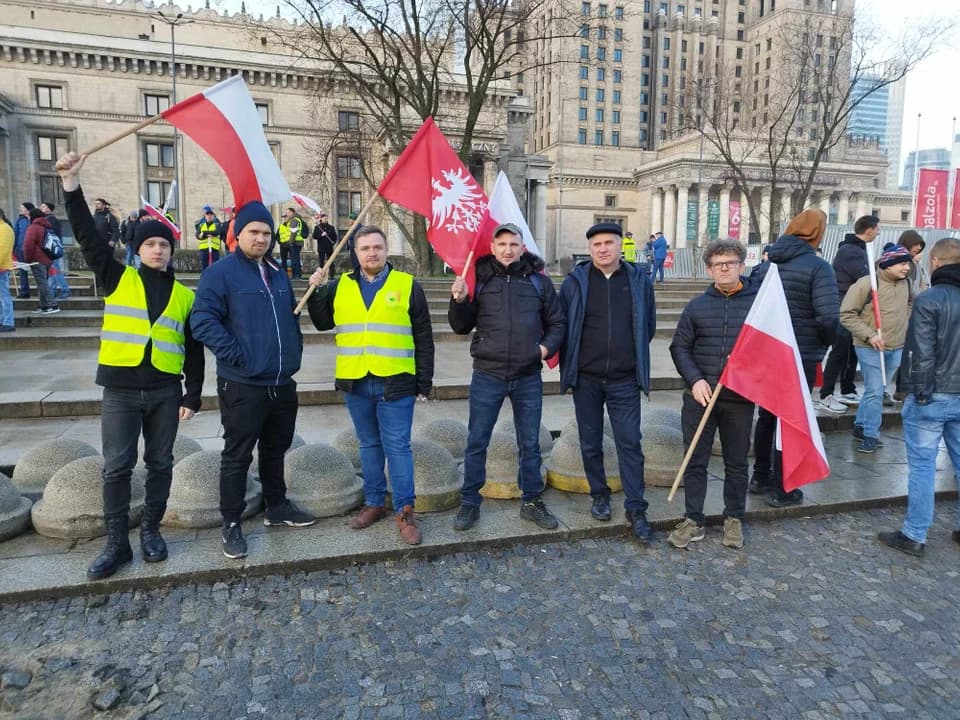 Jarocińscy rolnicy na proteście w Warszawie