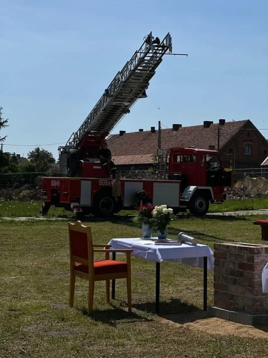 OSP Boguszyn będzie miało nową remizę. W Dniu Strażaka wmurowano kamień węgielny [ZDJĘCIA, WIDEO]
