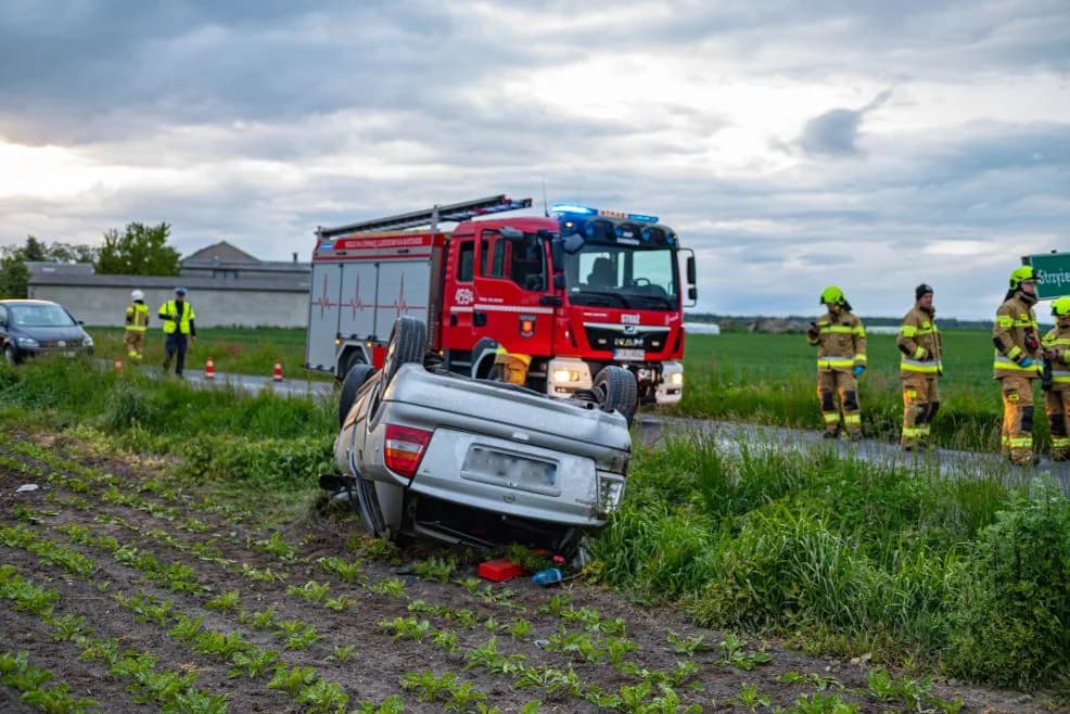 Pijany kierowca dachował w Strzyżewku gm. Jaraczewo