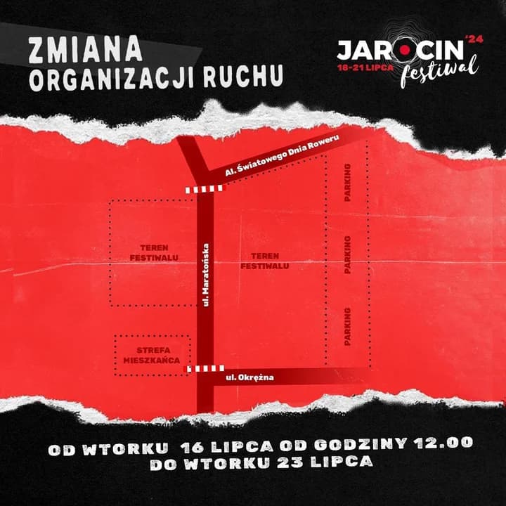 Organizacja ruchu w dniach 16-23 lipca