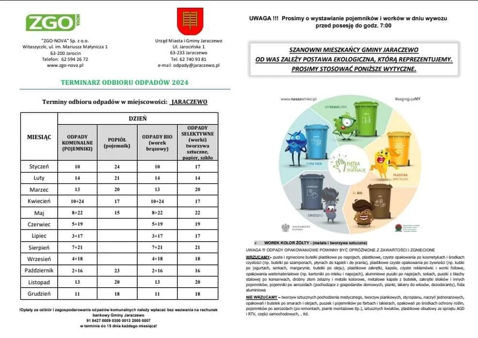 Harmonogramy odbioru odpadów w gminach powiatu jarocińskiego w 2024 r. — zdjęcie 4 z 20