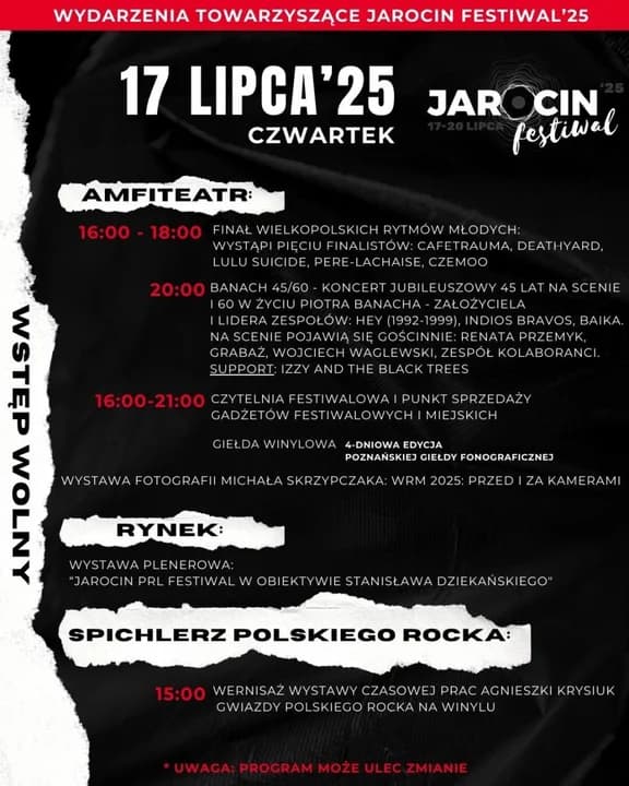 Wydarzenia towarzyszące w czwartek, 17 lipca