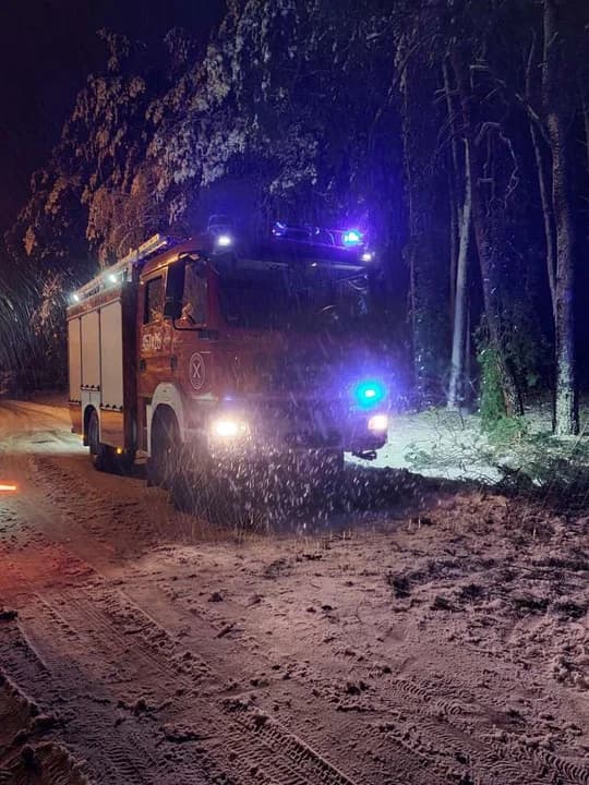Strażacy usuwali skutki śnieżycy w powiecie jarocińskim — zdjęcie 2 z 6