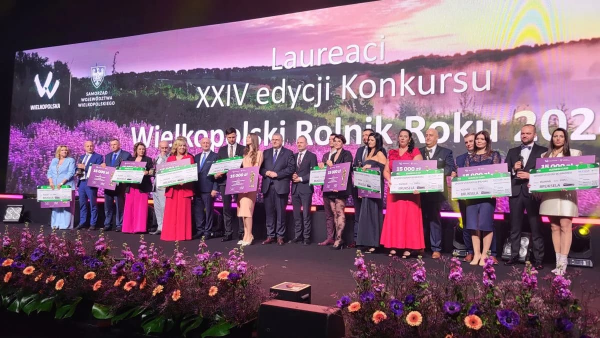 Rocznie produkują 1,8 mln brojlerów. Właściciele gospodarstwa w Kruczynie - Wielkopolskimi Rolnikami Roku 2024. Nominacja dla pszczelarza z Jarocina [ZDJĘCIA]