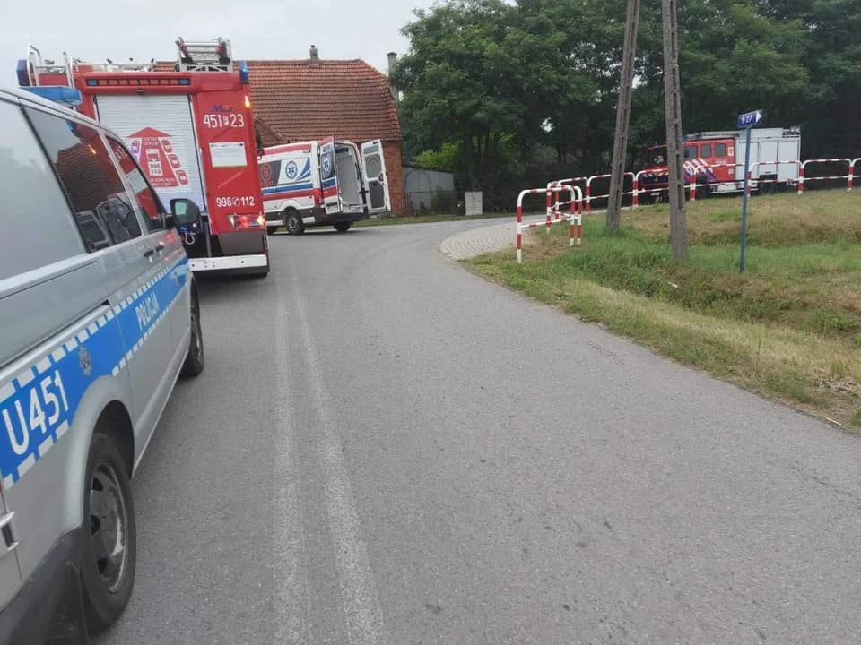 Potrącenie rowerzysty w Ludwinowie