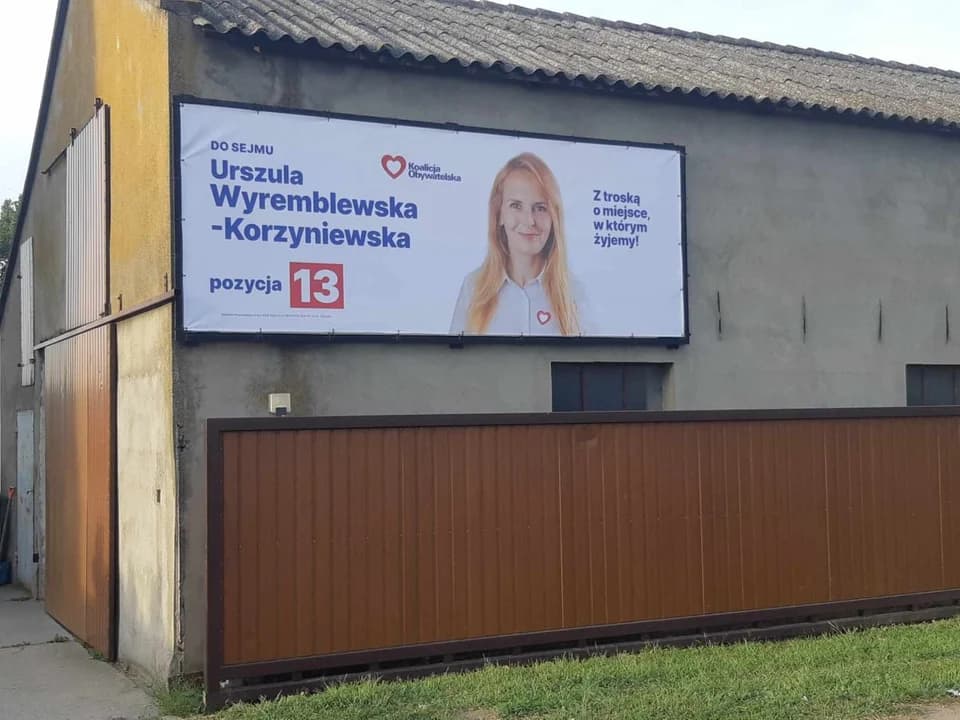 Zniszczono baner kandydatki do sejmu Urszuli Korzeniewskiej