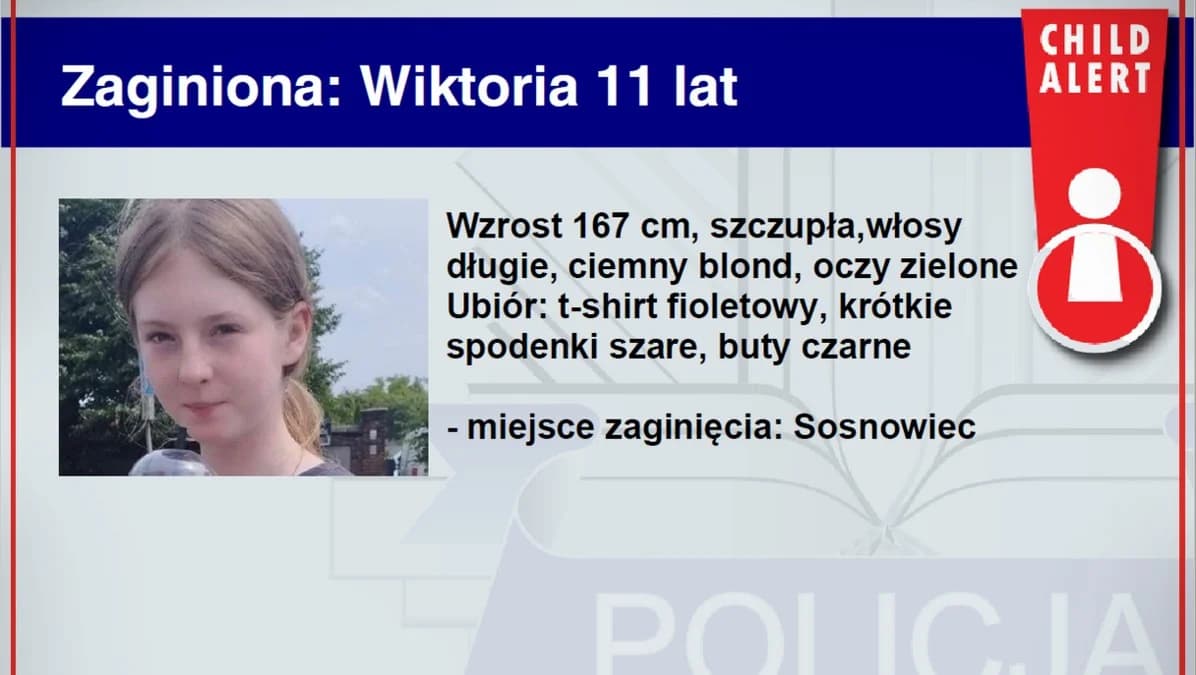 Child Alert. Zaginęła 11-latka z Sosnowca