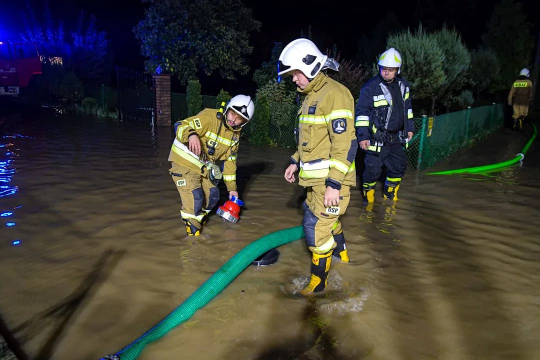 Jarocińscy strażacy walczyli ze skutkami ulewy w powiecie krotoszyńskim