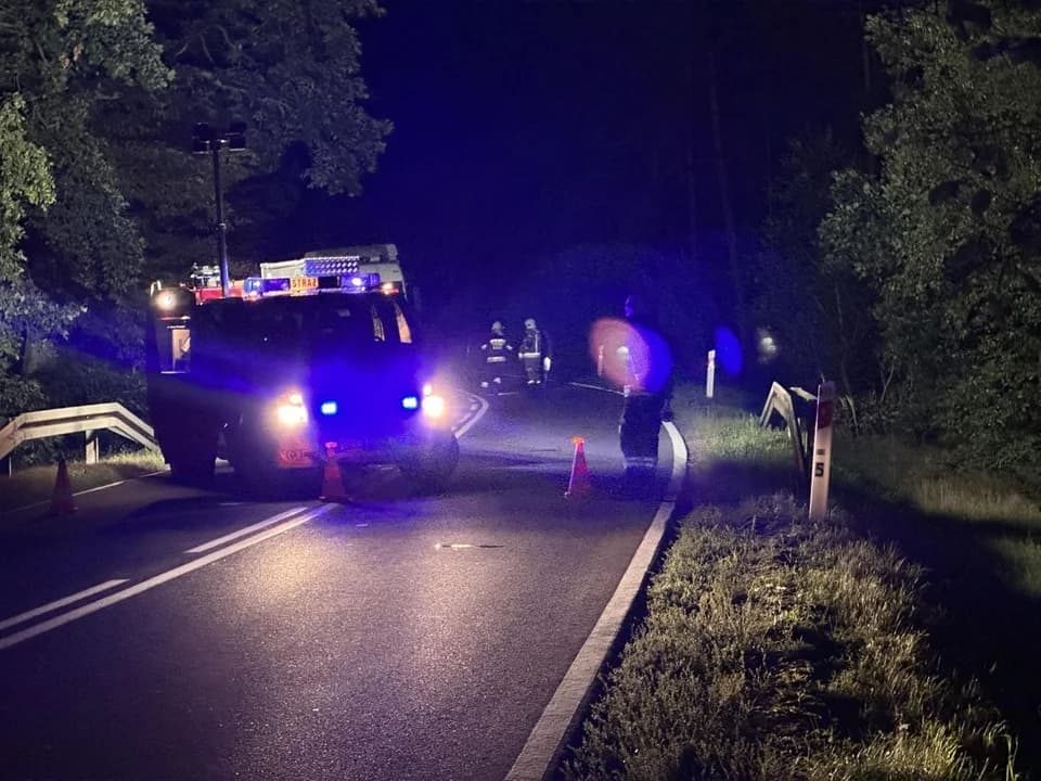Wypadek śmiertelny za Tarcami, w kierunku Lubini Małej — zdjęcie 2 z 28