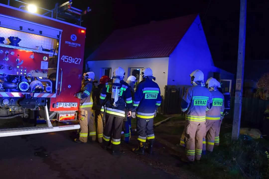 Pożar domu na ul. Sadowej w Jarocinie