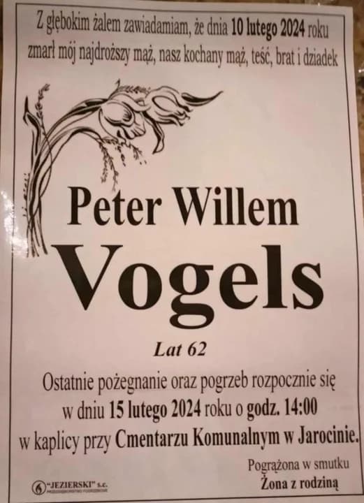Peter Vogels 1962 - 2024